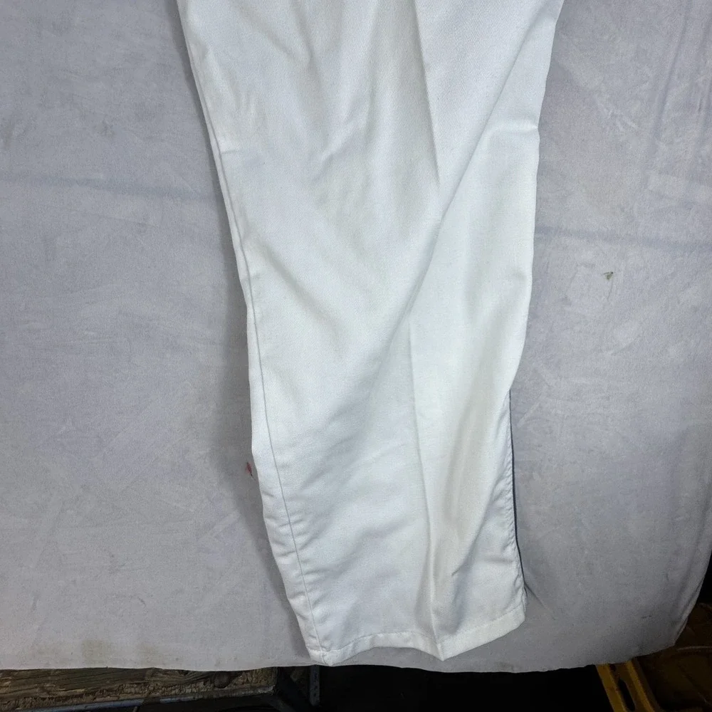 Dickies Track Pants Men 34W White Regular Fit Flat Front Elastic Waisted Pull On